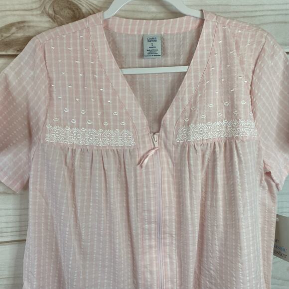 Croft & Barrow Intimates Pink & White Stripes Short Sleeve Sleep Dress Size S - Picture 2 of 9